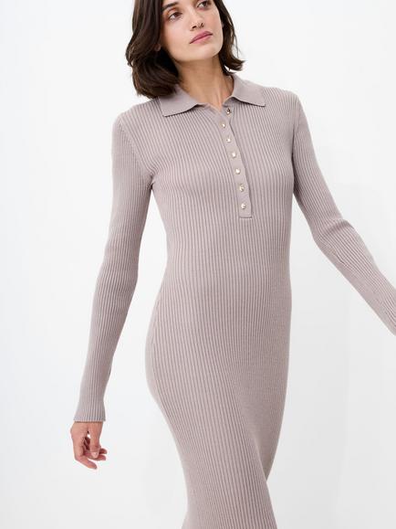 French Connection Mari Knitted Midi Dress - view 2, Taupe