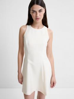 French Connection Jewel Neck Flared Mini Dress, Porcelain Cream, Porcelain Cream