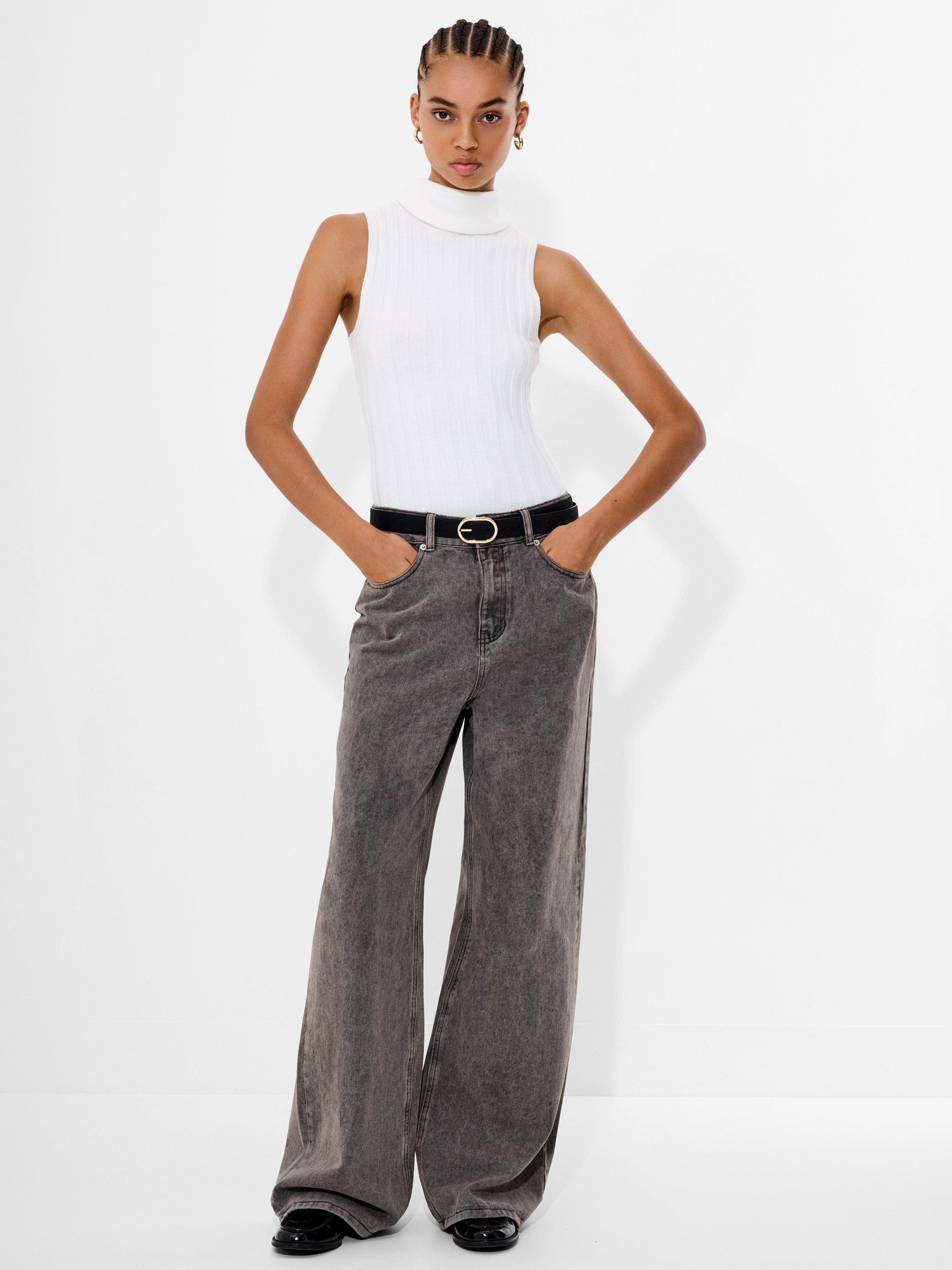 Product image 3 of 5, which shows French Connection Dallas High Rise Straight Jeans, Brown, 10