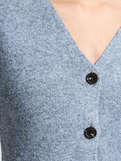 French Connection Ellie V-Neck Cardigan - view 2, Mid Grey Melange