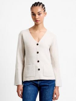French Connection Ellie V-Neck Cardigan, Natural Oatmeal