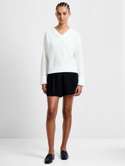 French Connection Joss Long Sleeve V-Neck Jumper, Porcelain Cream - view 2, Porcelain Cream