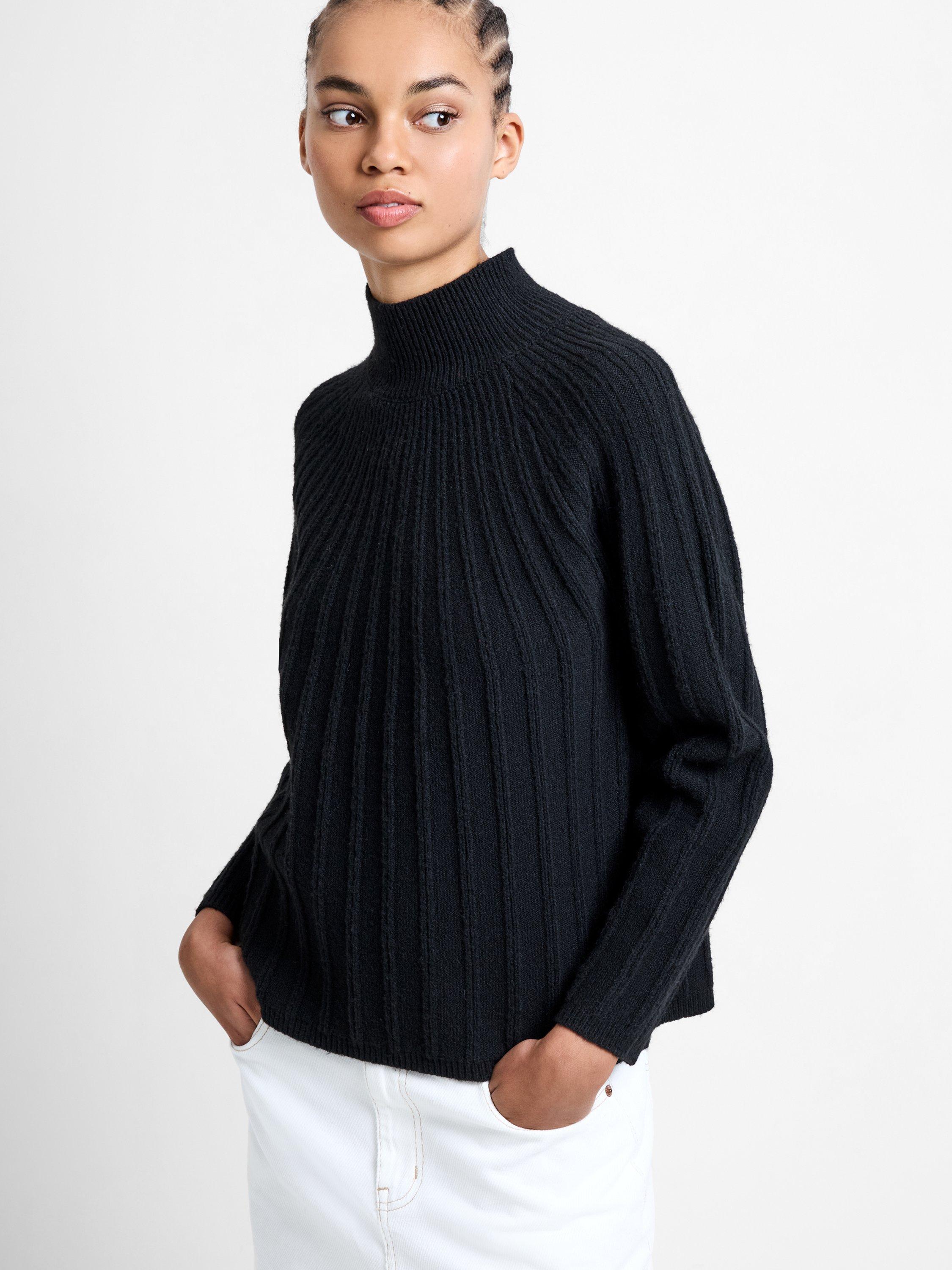 Product image 1 of 5, which shows French Connection Kezia Long Sleeve High Neck Jumper, Black, XS