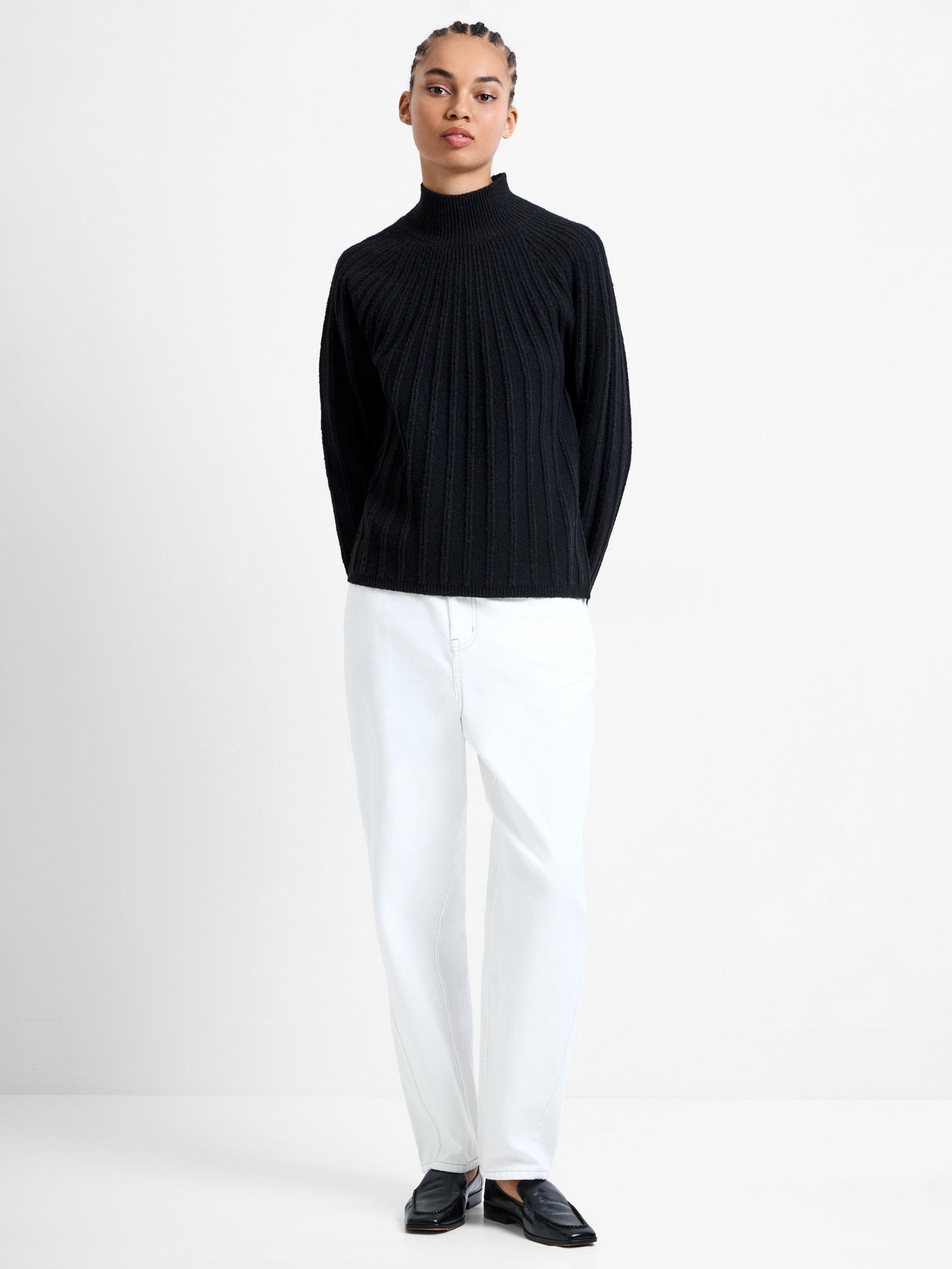 Product image 2 of 5, which shows French Connection Kezia Long Sleeve High Neck Jumper, Black, XS