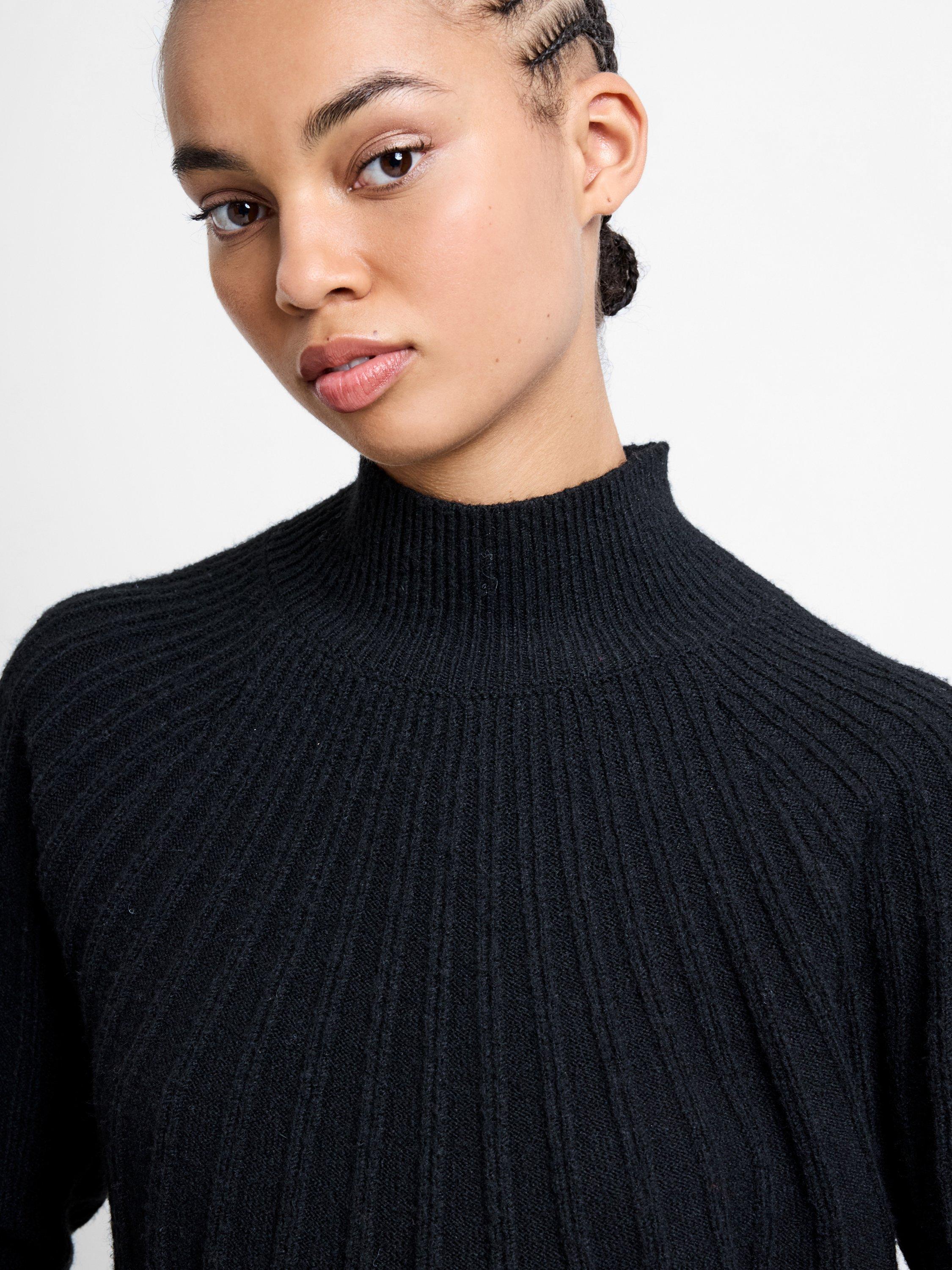 Product image 3 of 5, which shows French Connection Kezia Long Sleeve High Neck Jumper, Black, XS