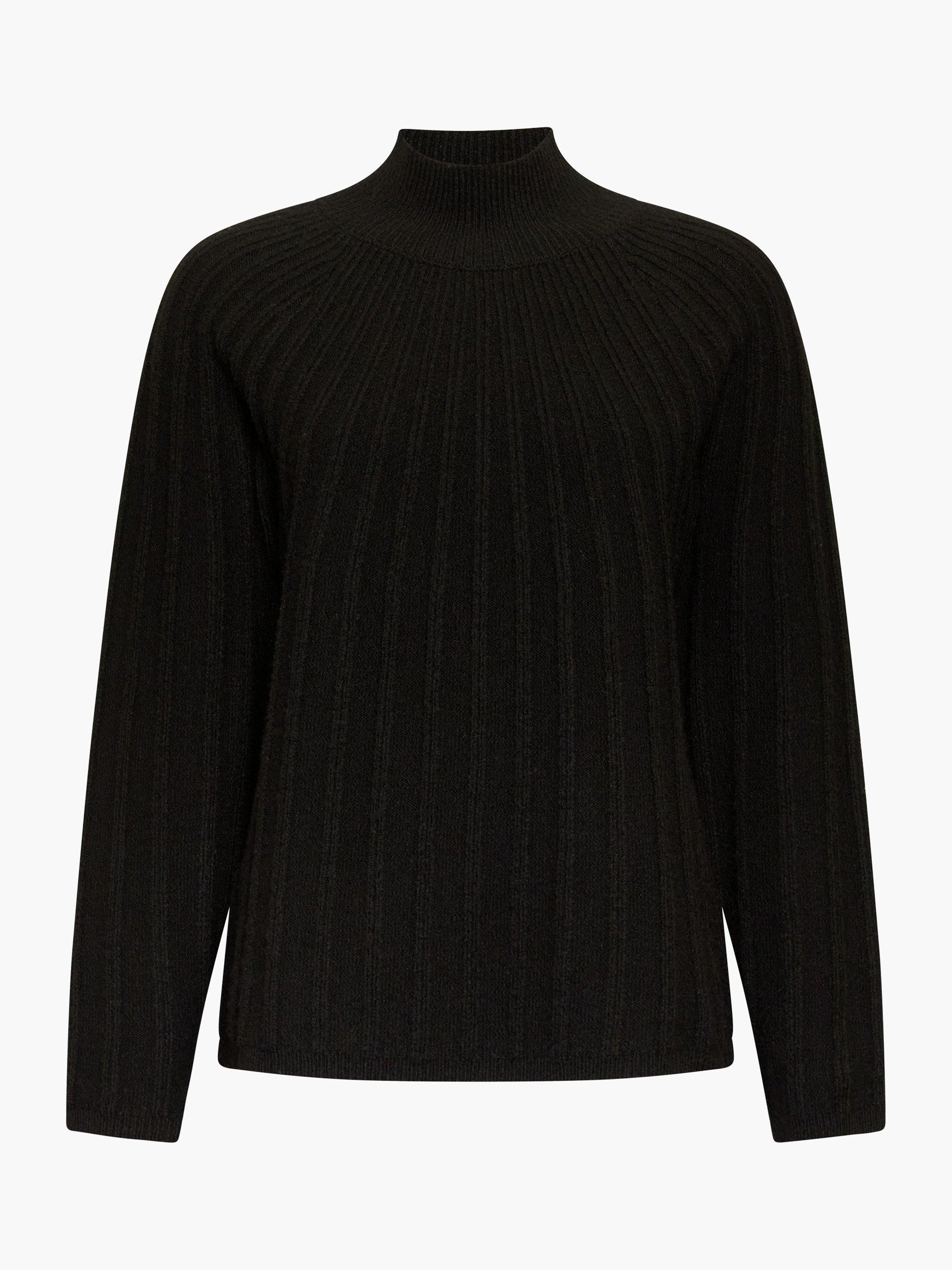 Product image 5 of 5, which shows French Connection Kezia Long Sleeve High Neck Jumper, Black, XS