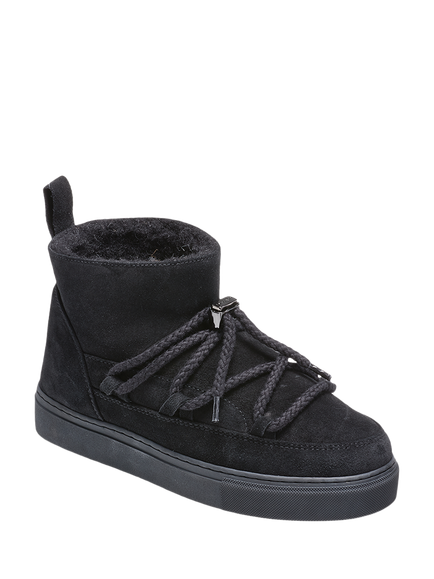 INUIKII Classic Low Suede Trainer Boots, Black - view 2, Black