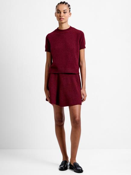 French Connection Vhari Mock Neck Knit Top, Cabernet