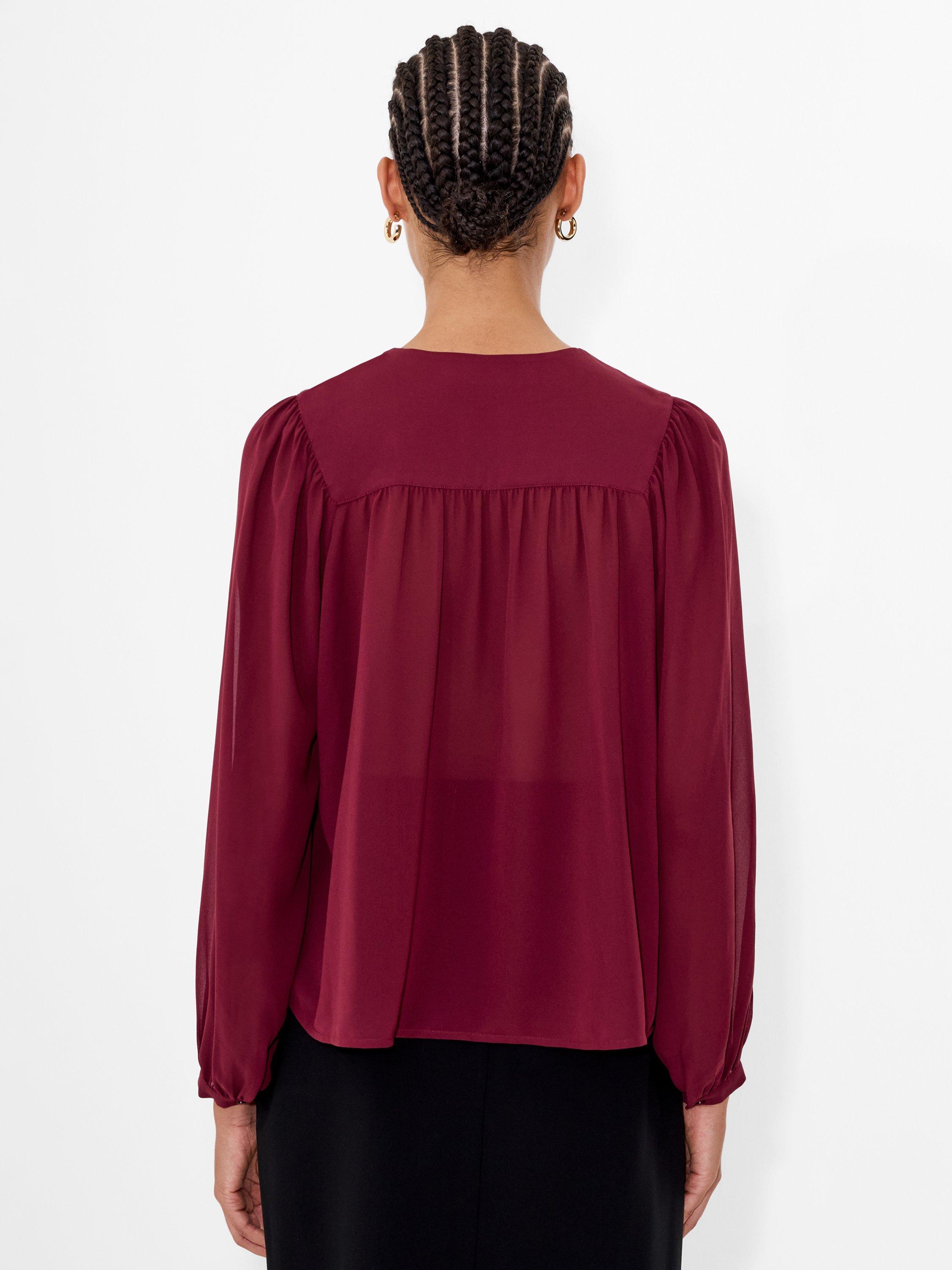 Product image 3 of 4, which shows French Connection Eden Wesley Semi Sheer Shirt, Red, 6