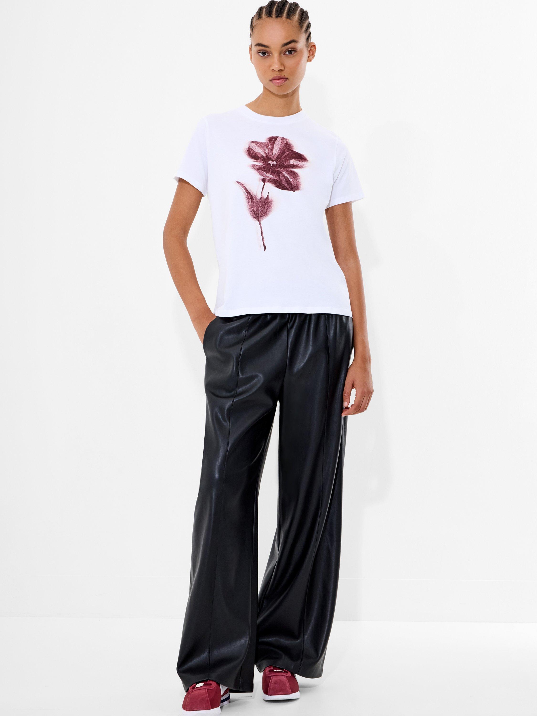 Product image 3 of 5, which shows French Connection Blurred Floral T-Shirt, White/Multi, XS