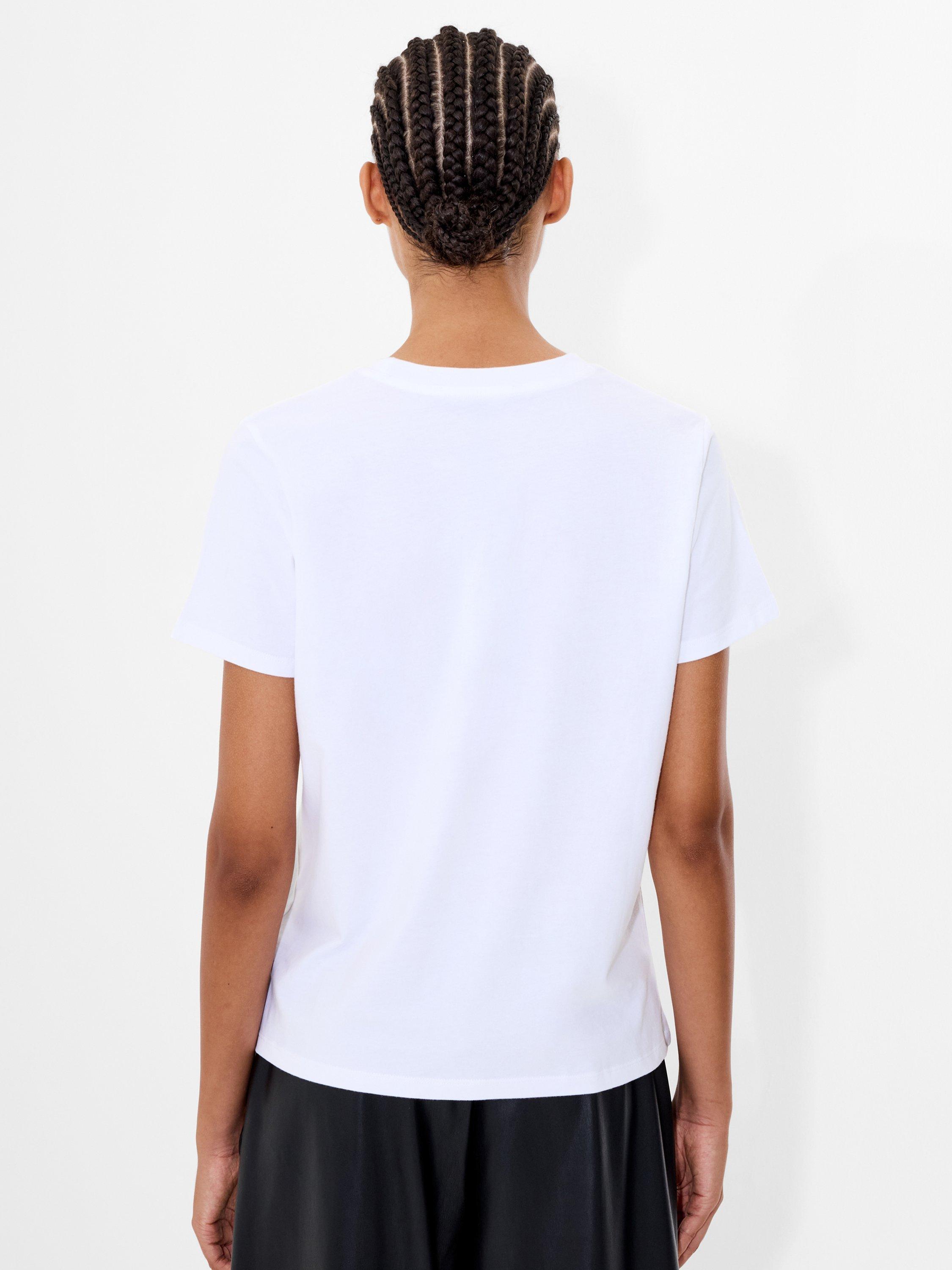 Product image 4 of 5, which shows French Connection Blurred Floral T-Shirt, White/Multi, XS