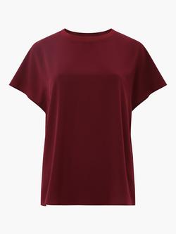 French Connection Light Crepe Crew Neck Top, Red
