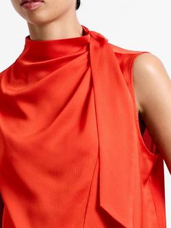 French Connection Eliza Satin Top, Orange - view 2, Orange