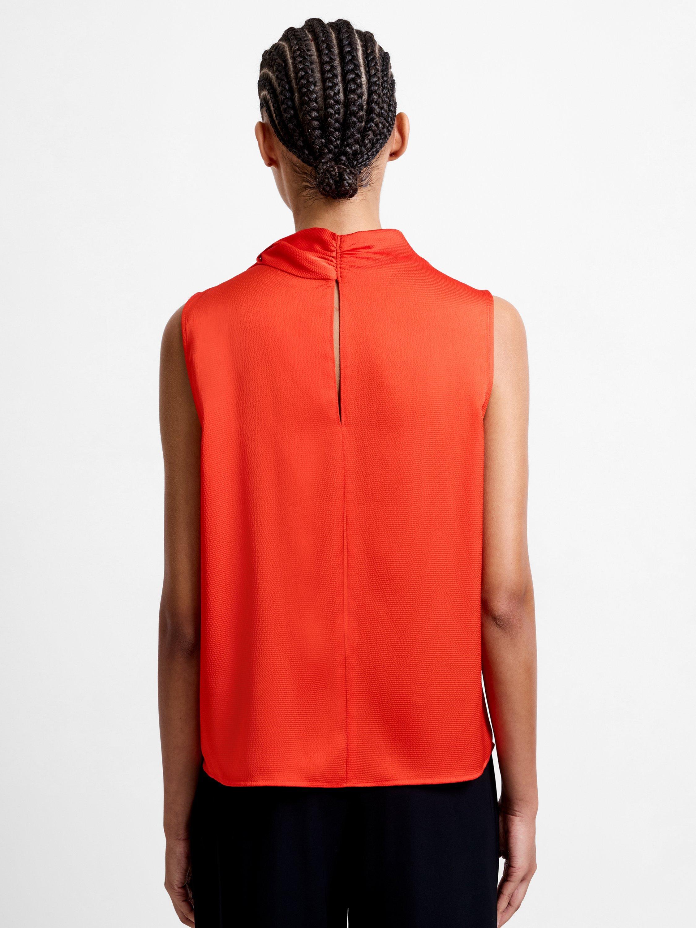 Product image 4 of 5, which shows French Connection Eliza Satin Top, Orange, 6