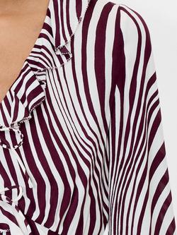 French Connection Ziggy Lara Tie Up Top, Bordeaux/Porcelain - view 2, Bordeaux/Porcelain