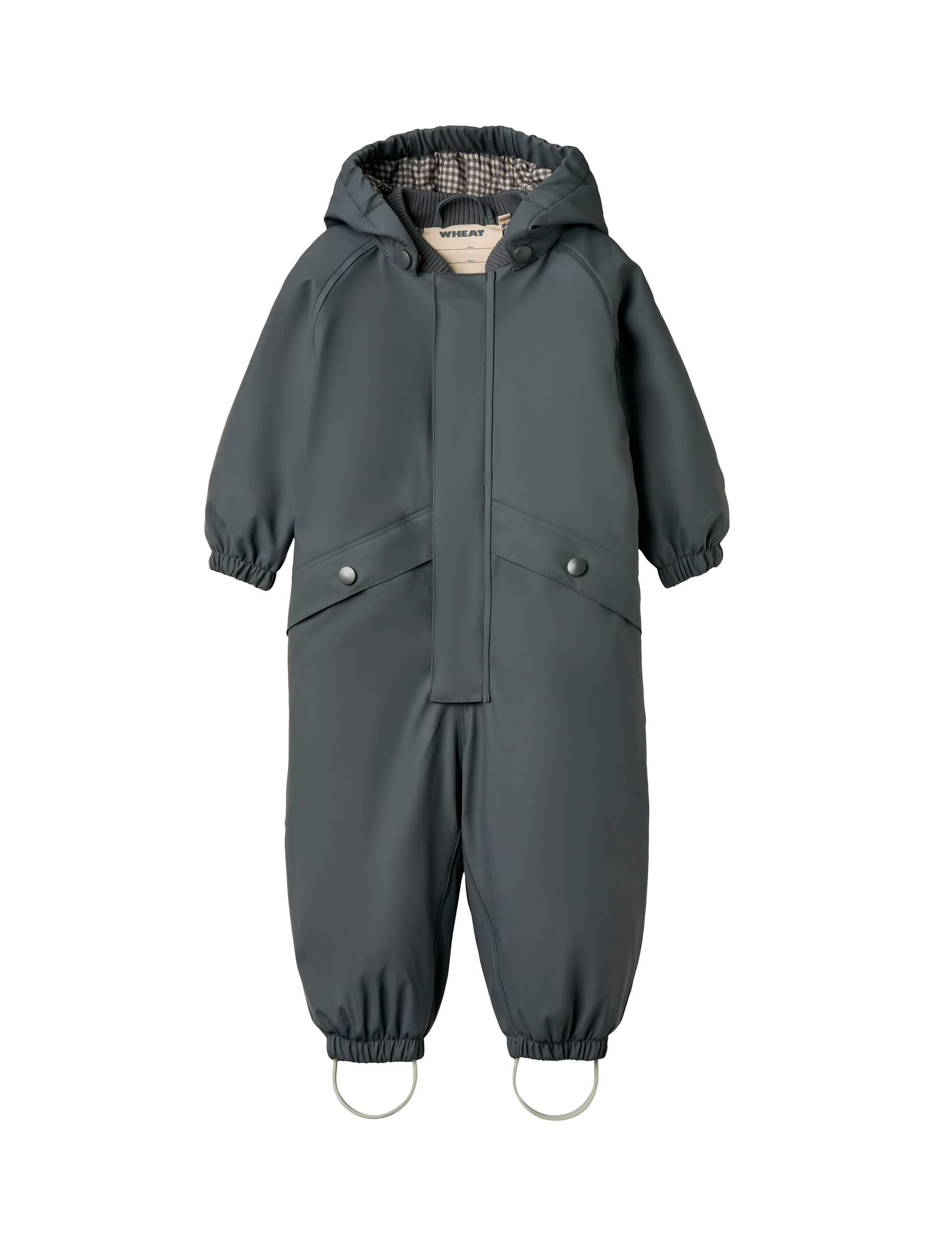 Product image 1 of 3, which shows WHEAT Baby Thermo Rain Suit, Grey Blue, 9 months