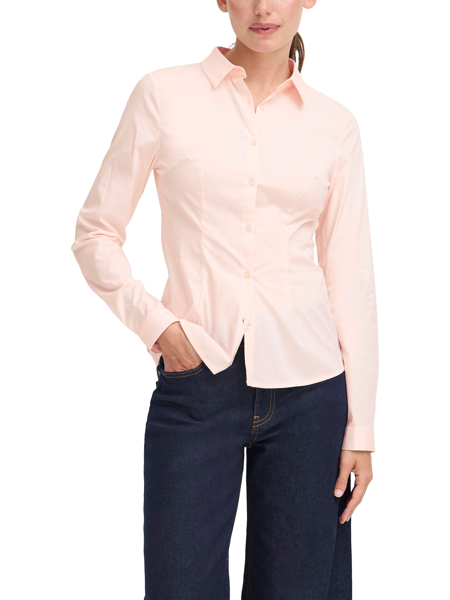 Product image 1 of 4, which shows ICHI Dima Long Sleeve Shirt, Mid Pink, 8