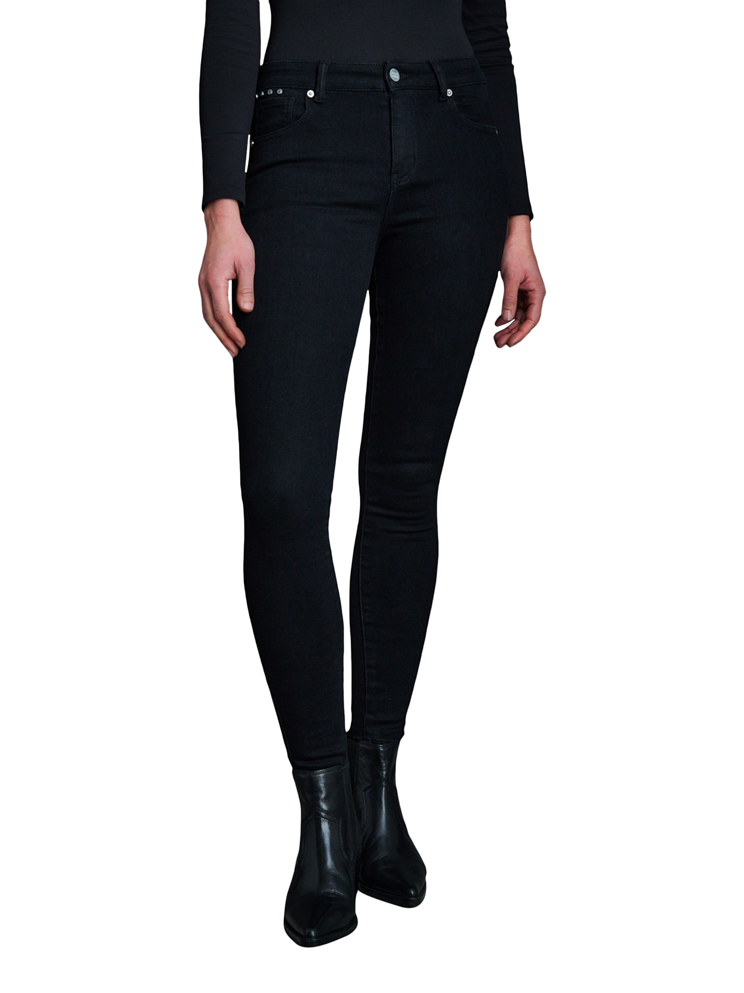 Product image 1 of 6, which shows EAST 42ND Alex Skinny Jeans, Black, W30/L30