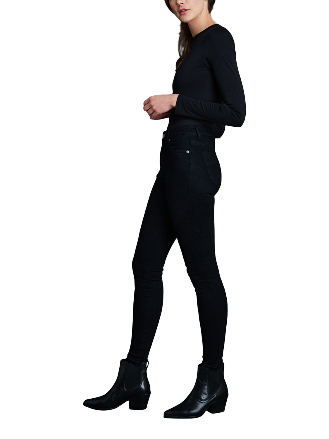 Product image 3 of 6, which shows EAST 42ND Alex Skinny Jeans, Black, W30/L30