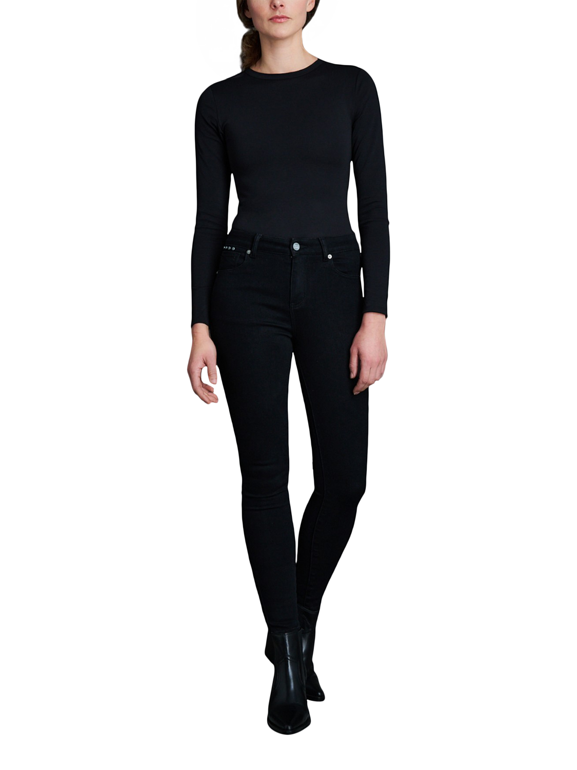 Product image 4 of 6, which shows EAST 42ND Alex Skinny Jeans, Black, W30/L30