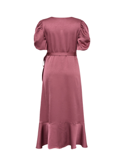 A-VIEW Sinda Short Sleeve Wrap Dress, Mid Pink - view 2, Mid Pink