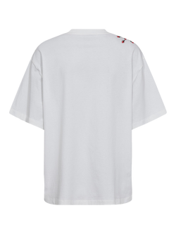 A-VIEW Flower Shoulder T-Shirt, White - view 2, White