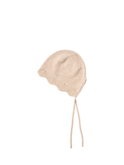 WHEAT Kids' Wool Knit Bonnet, Off White