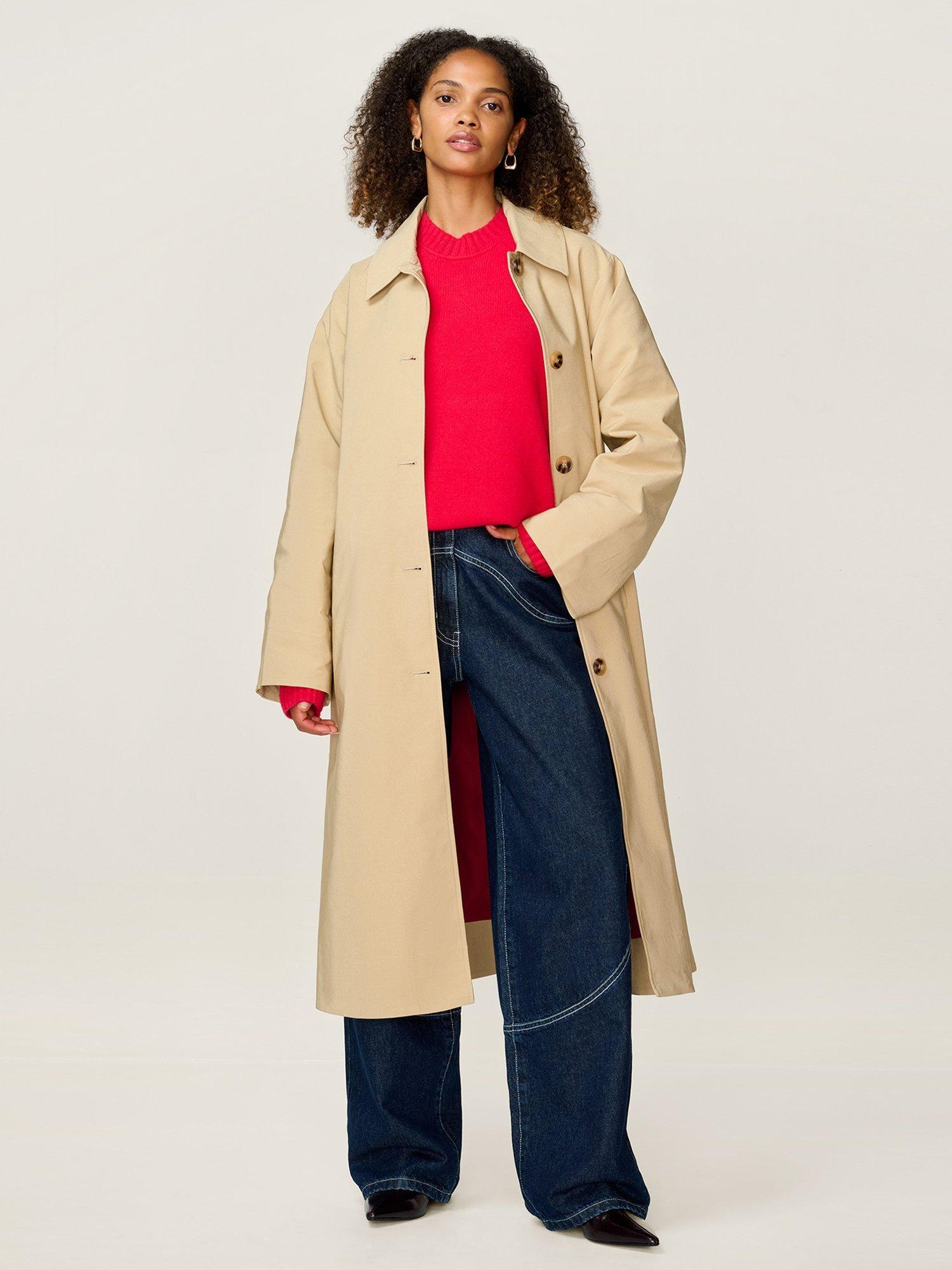 Product image 1 of 4, which shows OMNES Charleston Twill Coat, Beige, XS