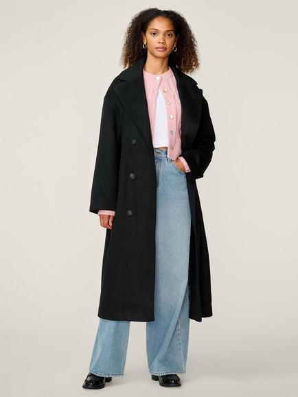 OMNES Tina Oversized Long Coat, Black