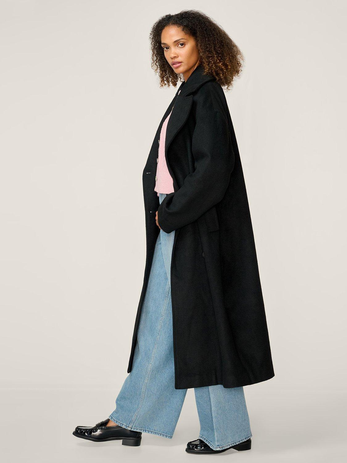 Product image 2 of 5, which shows OMNES Tina Oversized Long Coat, Black, XS