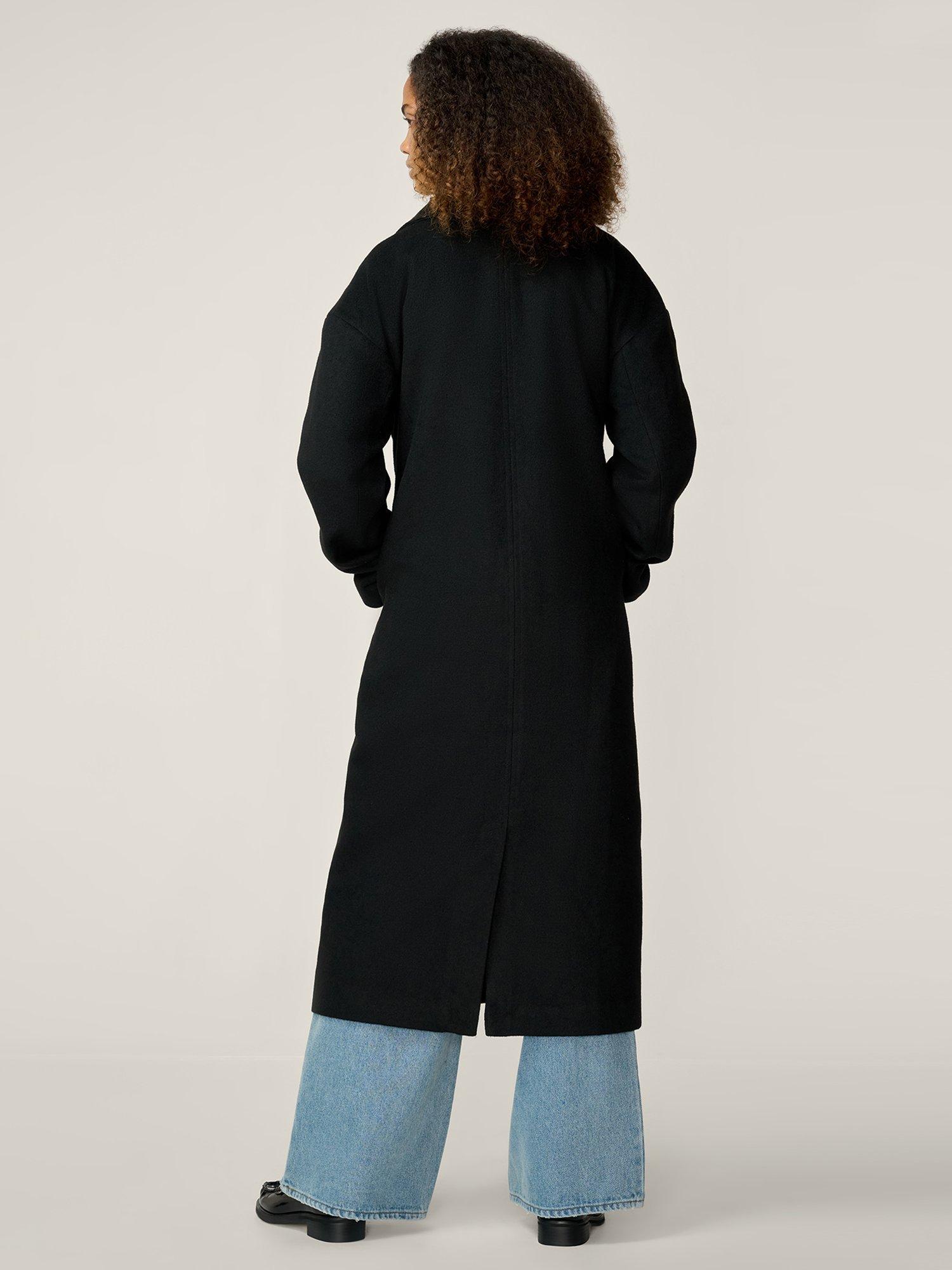 Product image 3 of 5, which shows OMNES Tina Oversized Long Coat, Black, XS