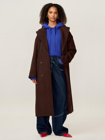 OMNES Tina Oversized Long Coat, Brown