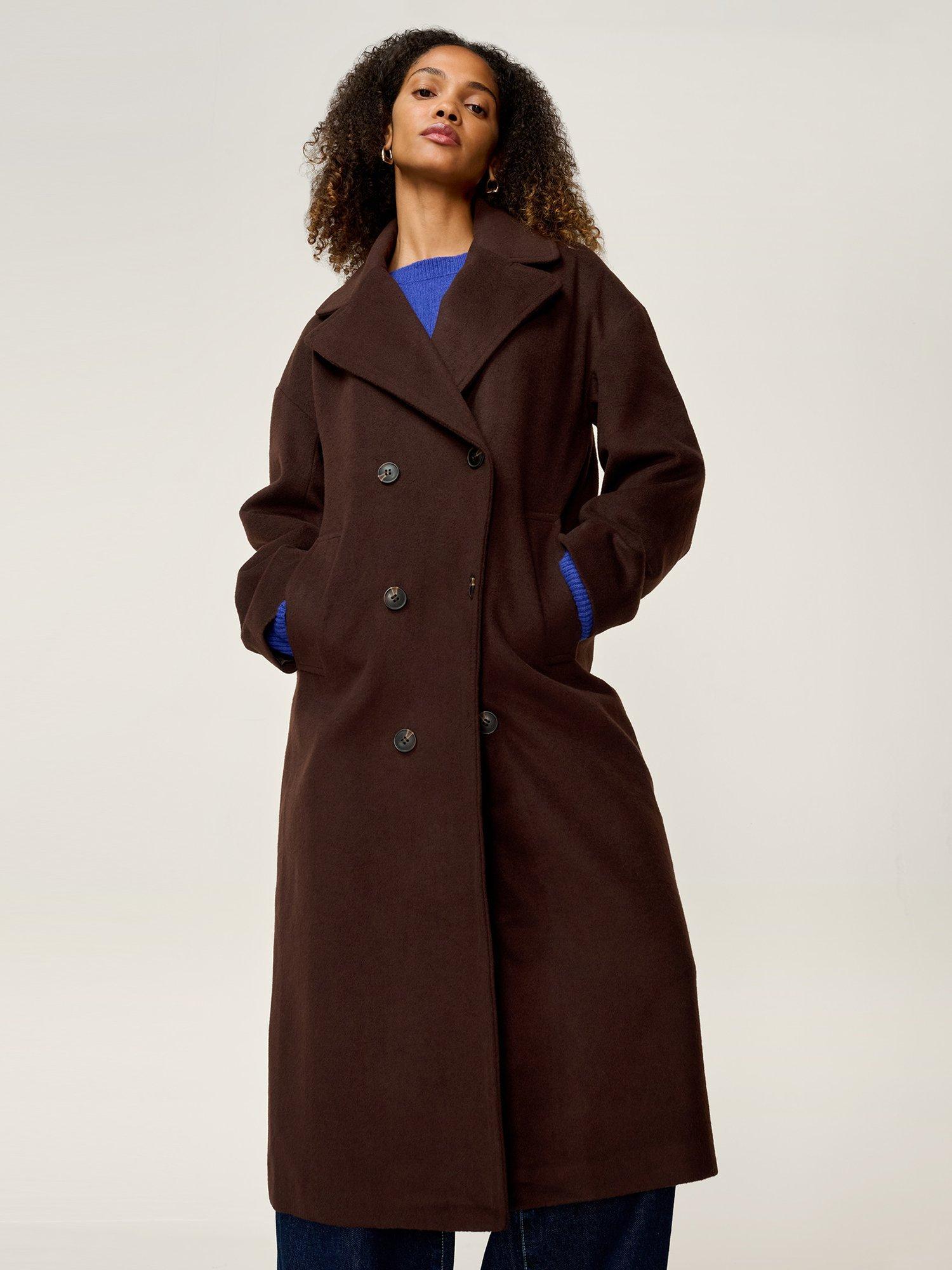 Product image 4 of 5, which shows OMNES Tina Oversized Long Coat, Brown, XS