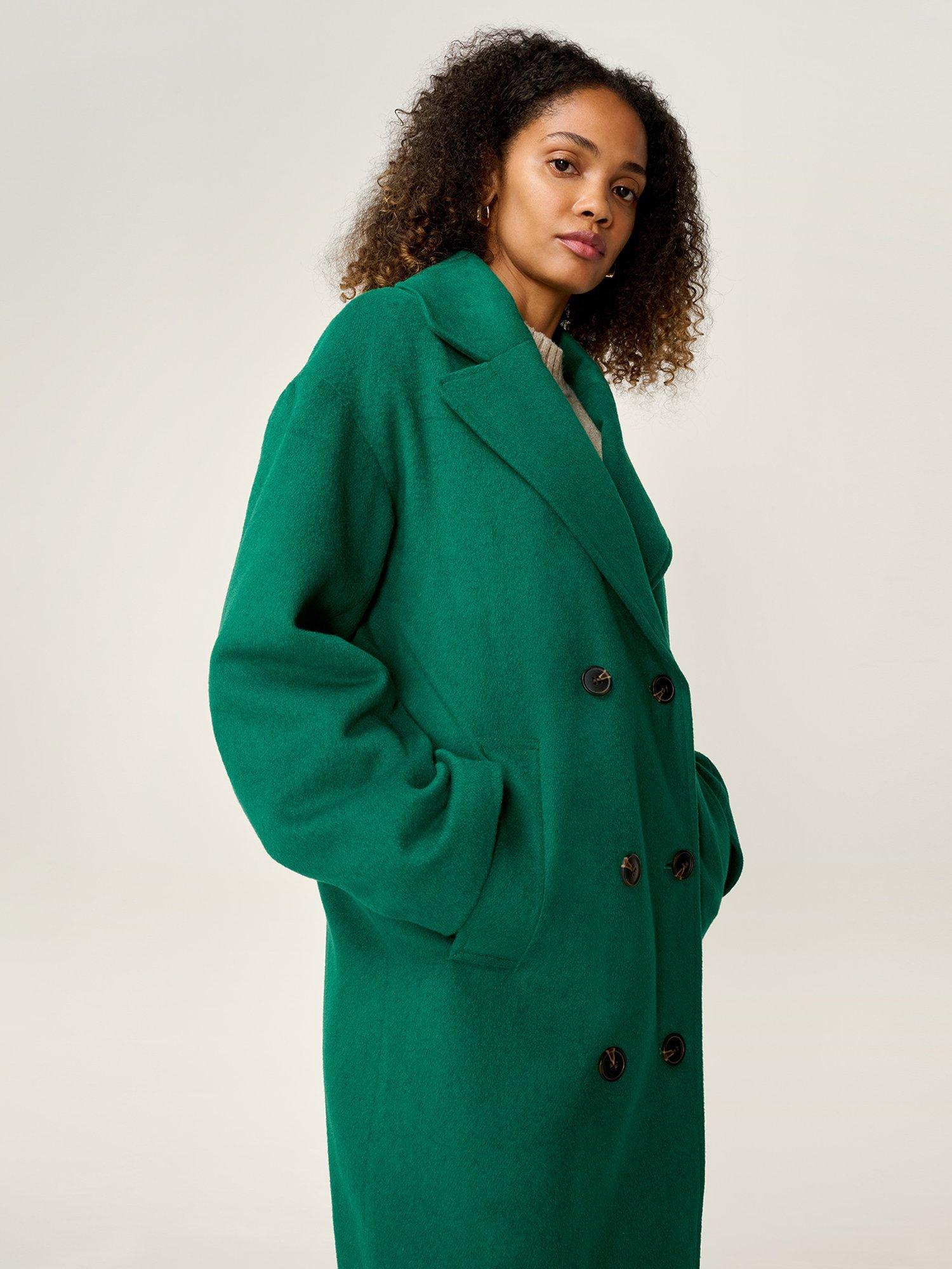Product image 4 of 5, which shows OMNES Tina Oversized Long Coat, Green, XS