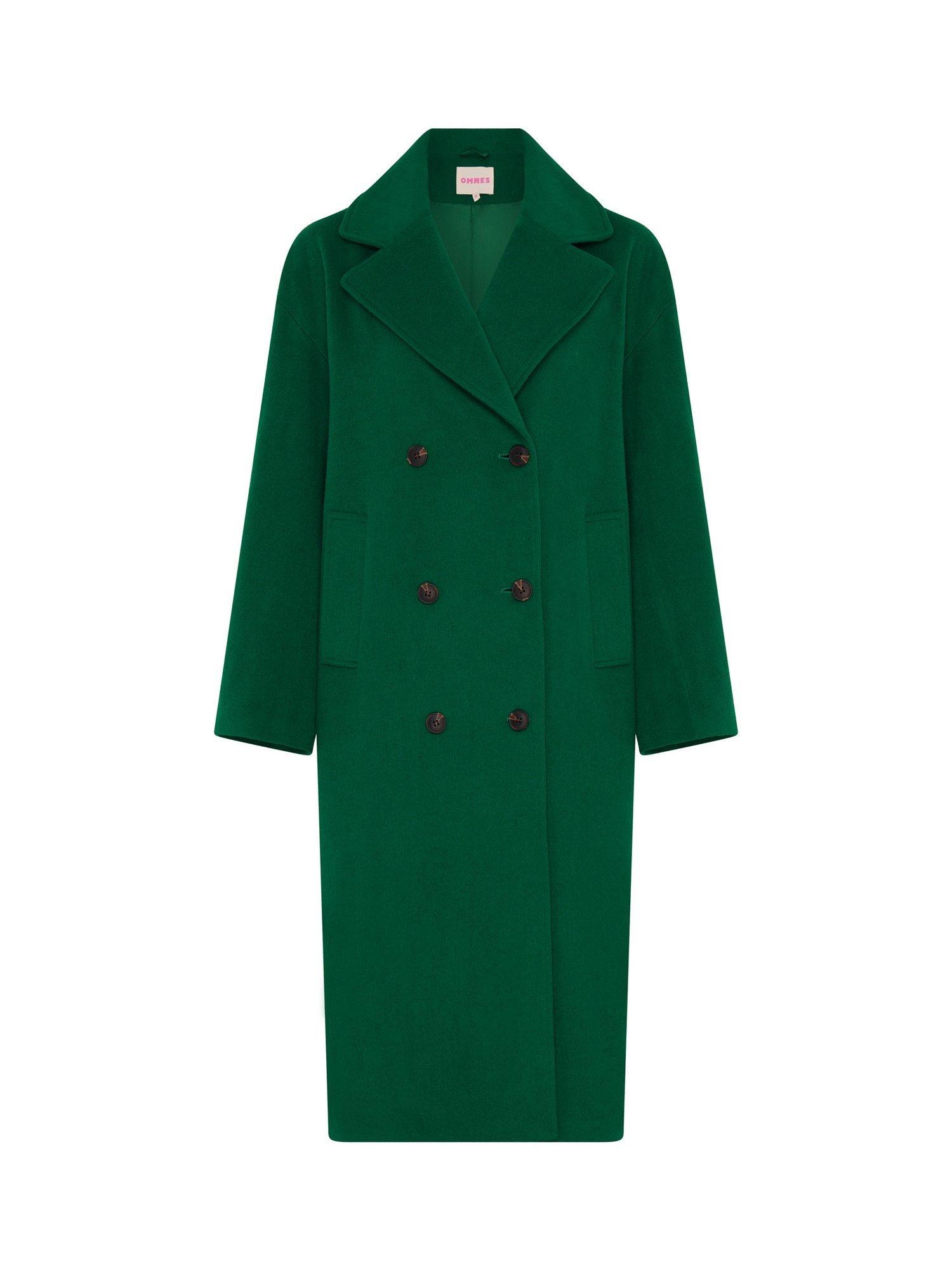 Product image 5 of 5, which shows OMNES Tina Oversized Long Coat, Green, XS