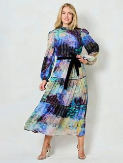 Hope & Ivy The Jadene High Neck Midi Dress, Multi, Multi