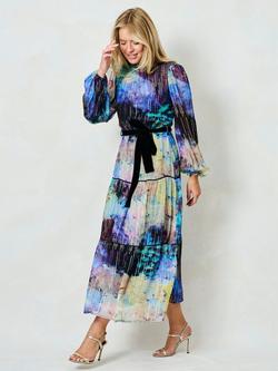 Hope & Ivy The Jadene High Neck Midi Dress, Multi - view 2, Multi