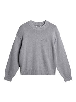 J.Lindeberg Eddy Wool Blend Crew Neck Jumper, Light Grey Melange