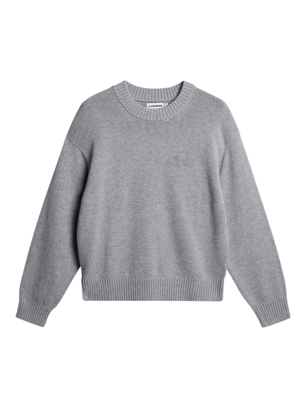 J.Lindeberg Eddy Wool Blend Crew Neck Jumper, Light Grey Melange