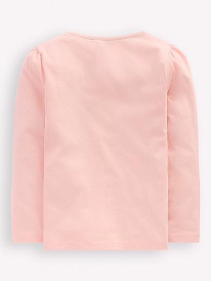 Mini Boden Kids' Butterfly Appliqué Long Sleeve T-Shirt, Chalk Pink Butterfly - view 2, Chalk Pink Butterfly