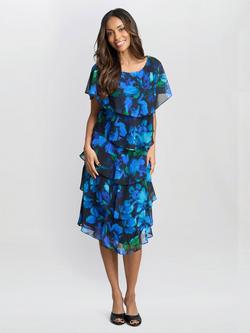 Gina Bacconi Matilda Floral Tiered Dress, Multi, Multi