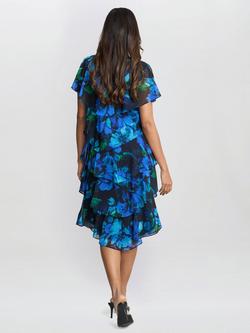 Gina Bacconi Matilda Floral Tiered Dress, Multi - view 2, Multi