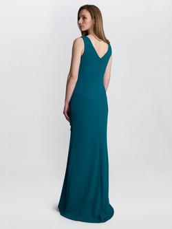 Gina Bacconi Jayden Crepe Maxi Dress, Teal - view 2, Teal