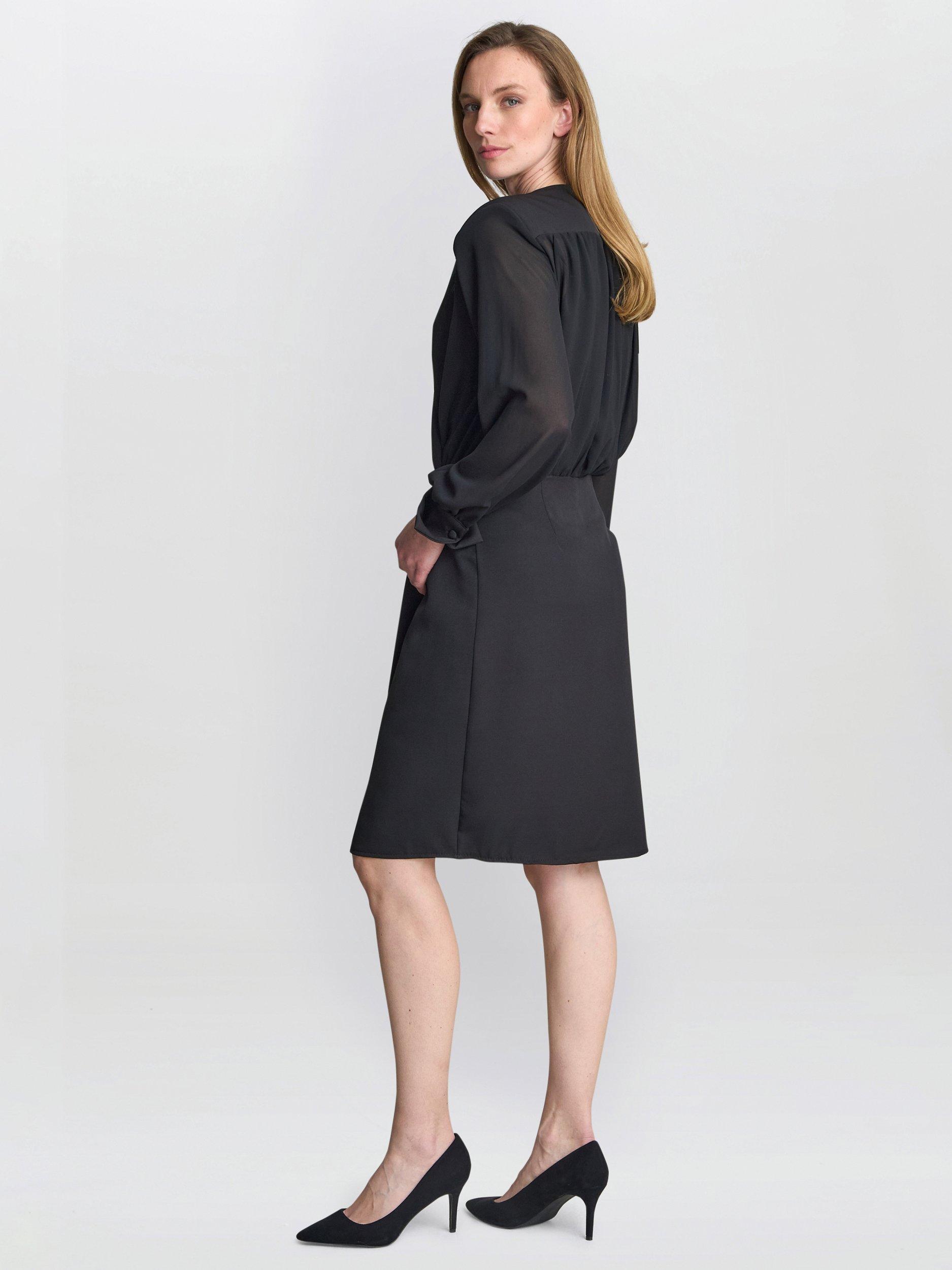 Product image 2 of 7, which shows Gina Bacconi Rae Wrap Dress, Black, S