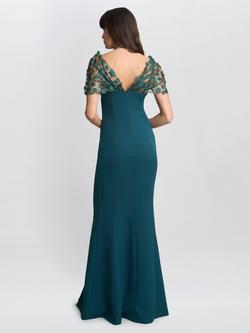 Gina Bacconi Jessie Off Shoulder Maxi Dress, Dark Green - view 2, Dark Green