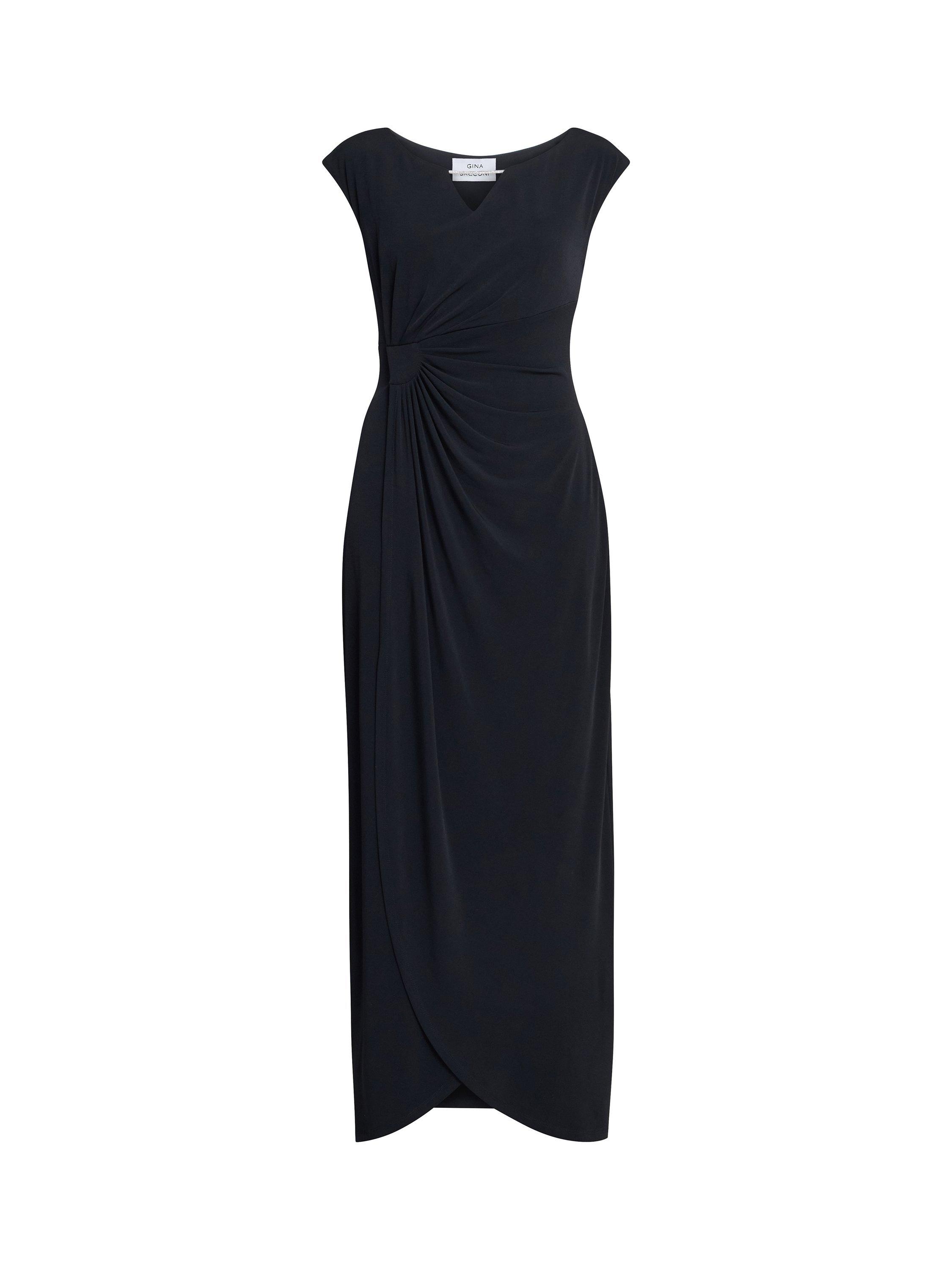 Product image 4 of 5, which shows Gina Bacconi Eileen Wrap Maxi Dress, Black, 8