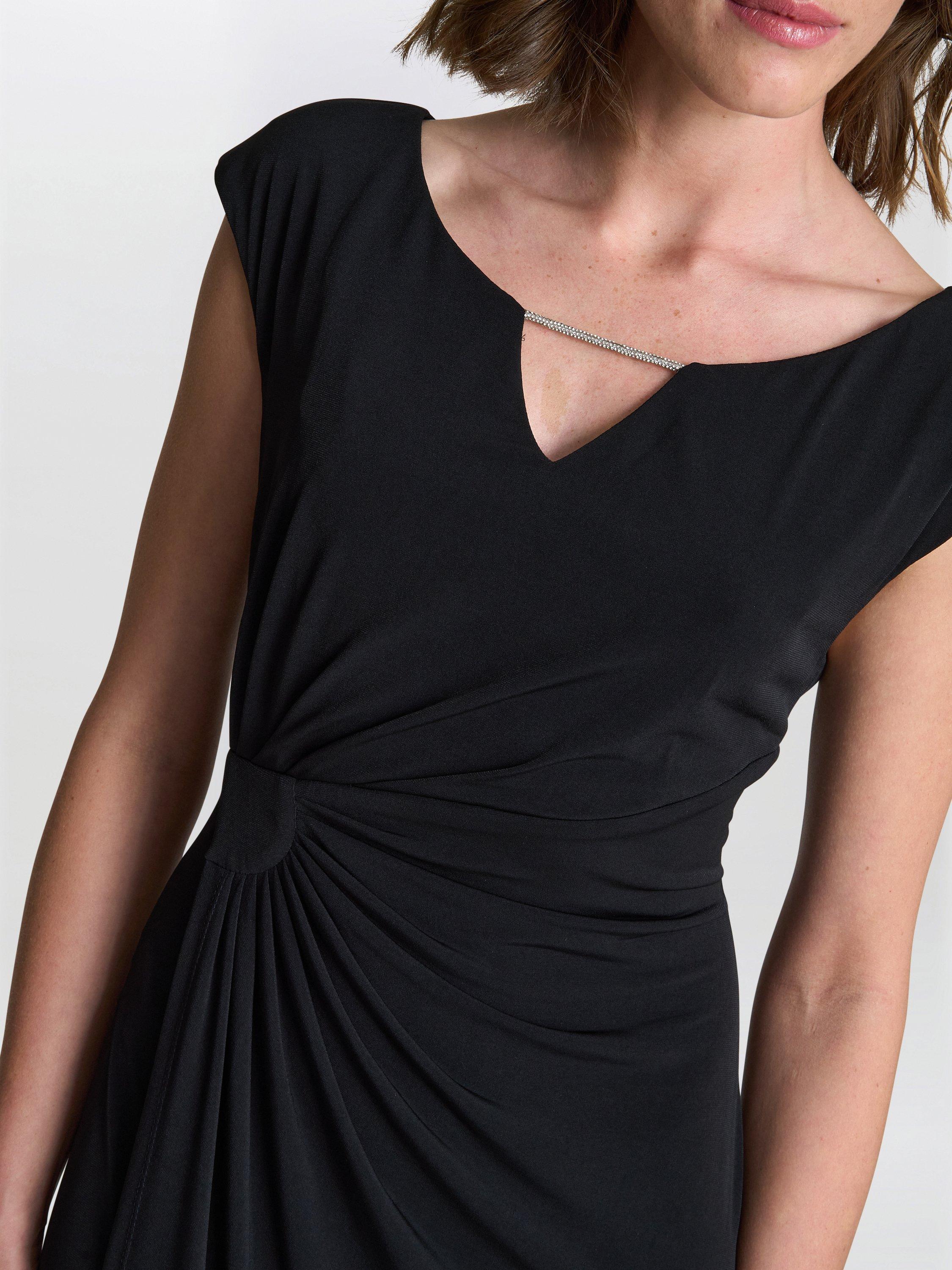 Product image 5 of 5, which shows Gina Bacconi Eileen Wrap Maxi Dress, Black, 8