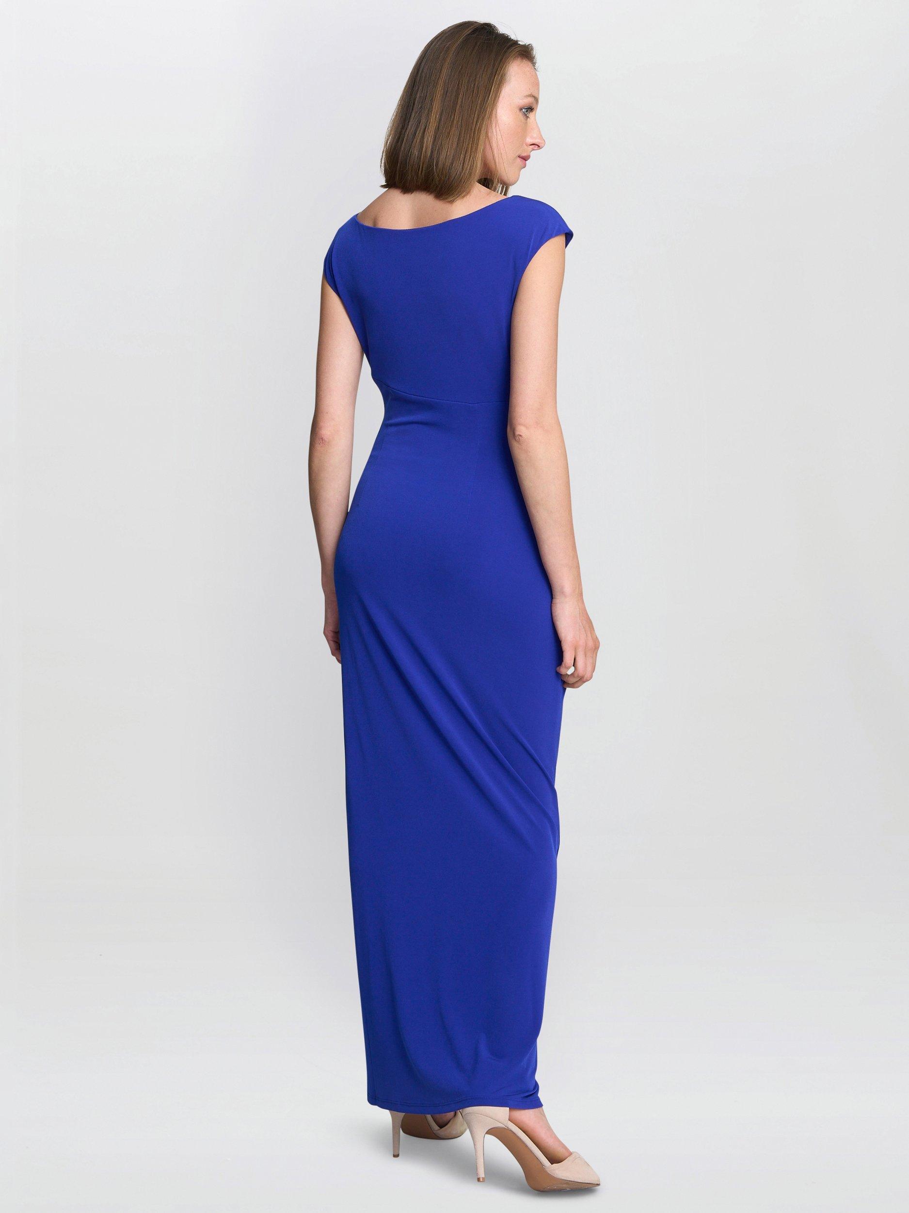 Product image 2 of 5, which shows Gina Bacconi Eileen Wrap Maxi Dress, Cobalt, 8