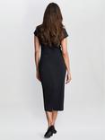 Gina Bacconi Maurine Ruched Midi Dress, Black