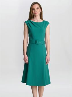Gina Bacconi Mary Belted Midi Dress, Green, Green